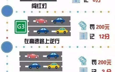 一图读懂常见交通违法处罚细则